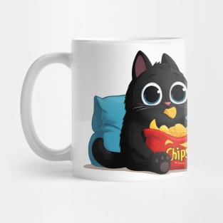 Funny cartoon black cat Mug